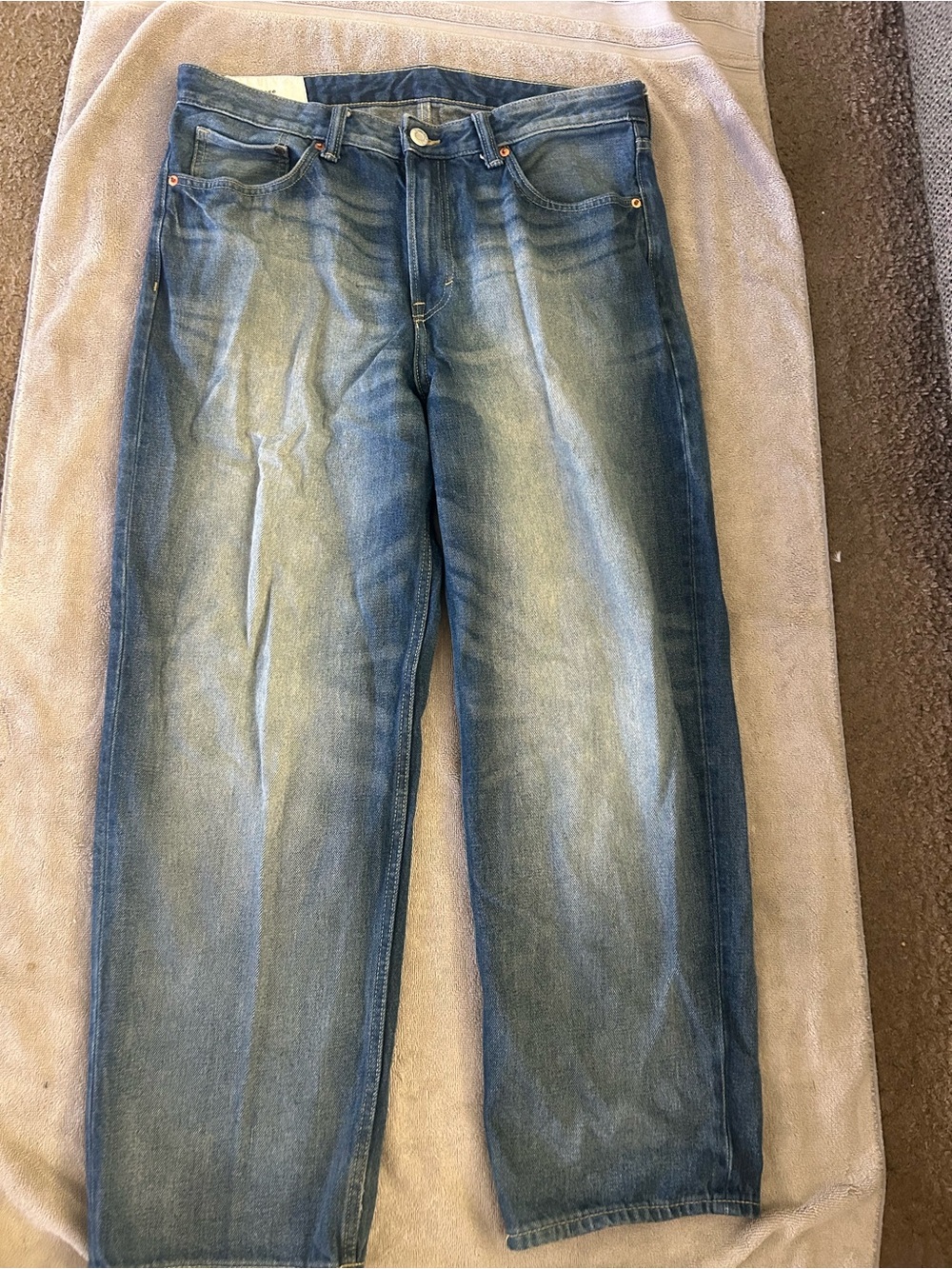 H&M Men's Light Blue Straight Jeans (loose Fit)